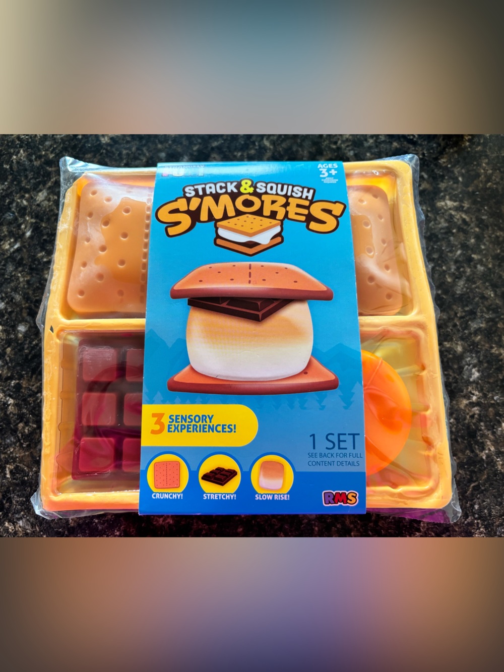 Stack & Squish S'mores Sensory Toy Set - Orange, Yellow, Brown